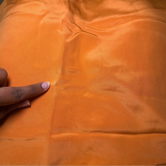 Hugo Buscati Silk Vibrant Orange Mini Skirt Size 10 - Picture 11 of 12